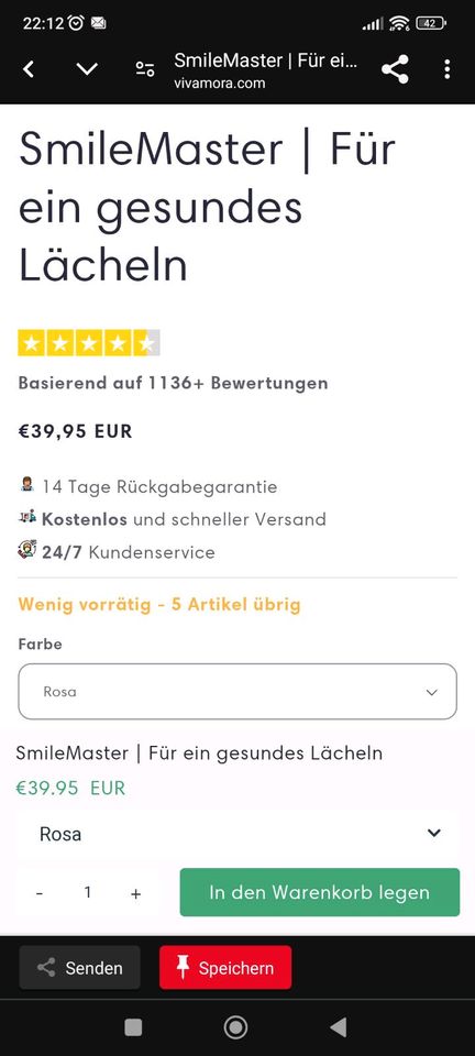 Neu rosa Smile Master gegen Zahnstein und Zahnbelege in Bad Essen