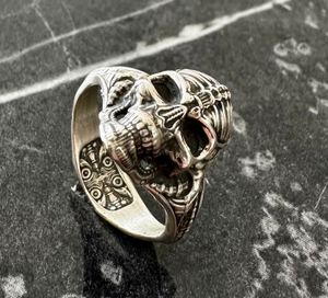 Sterling Silber Totenkopf Kugel Anhänger