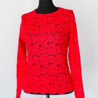 Spitzenpulli Shirt  langarm Gr.38/40 Gr.M rot neuwertig Bayern - Augsburg Vorschau