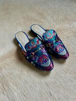 Hallhuber Loafer Slipper Damen Leder bunt gold 38✨ Hamburg-Nord - Hamburg Alsterdorf  Vorschau