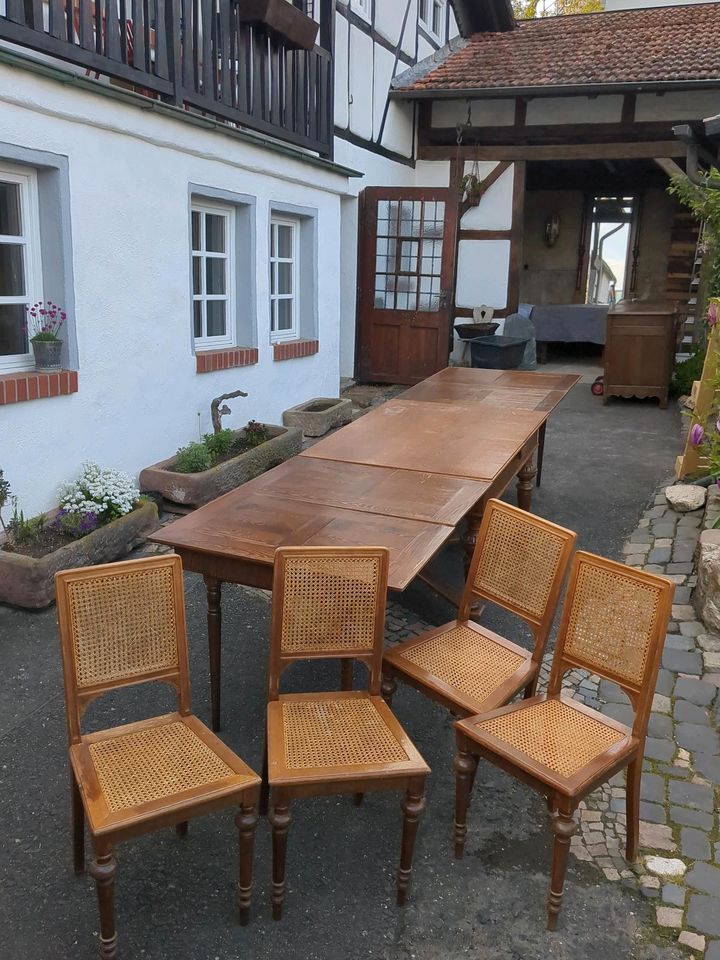 Tisch Gründerzeit Stühle antik Sitzgruppe Esstisch in Eppstein