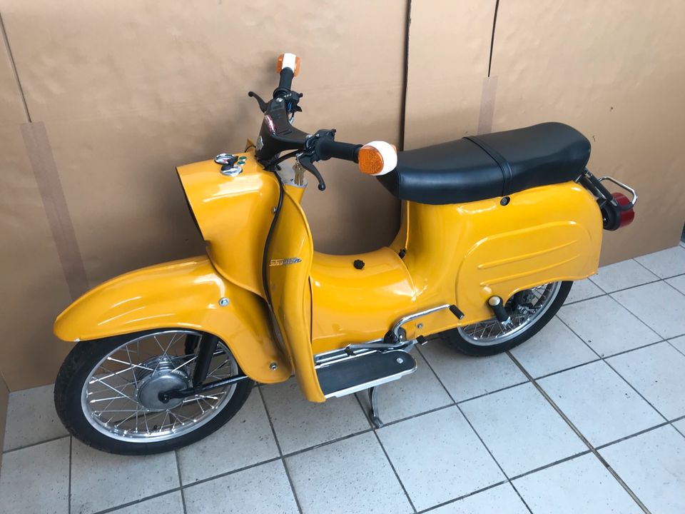 Simson Kr51/2 2 Schwalbe Motor Gelb 1985 M500 60km/h Papiere Neu in Calbe (Saale)