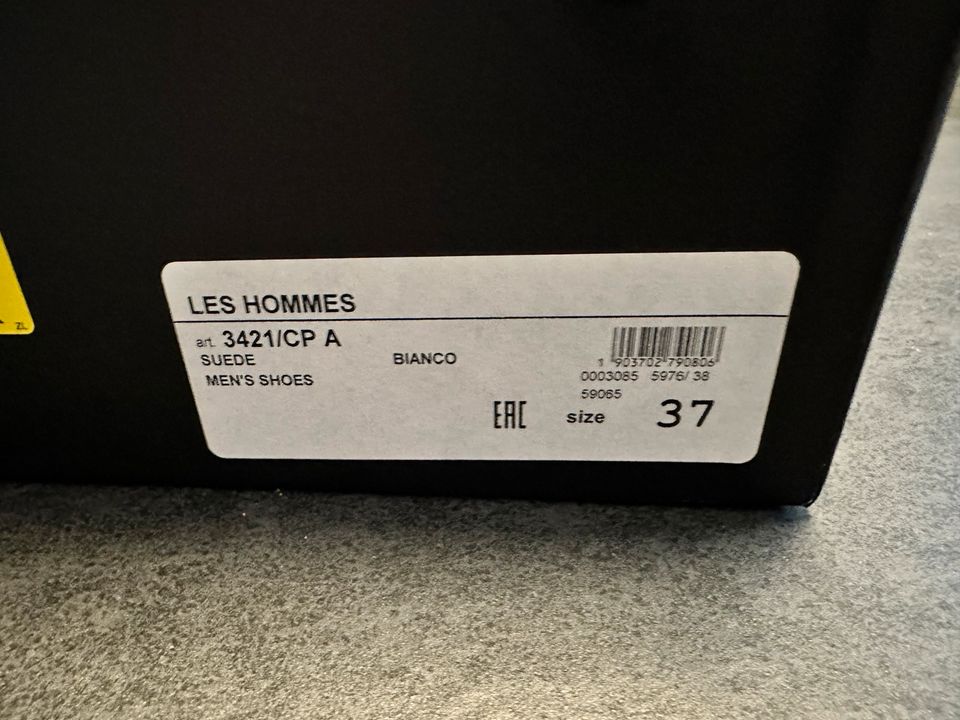 Les Hommes Sneakers Herren Leder Weiß Herren Schuhe Leder Gr.37 in Moers