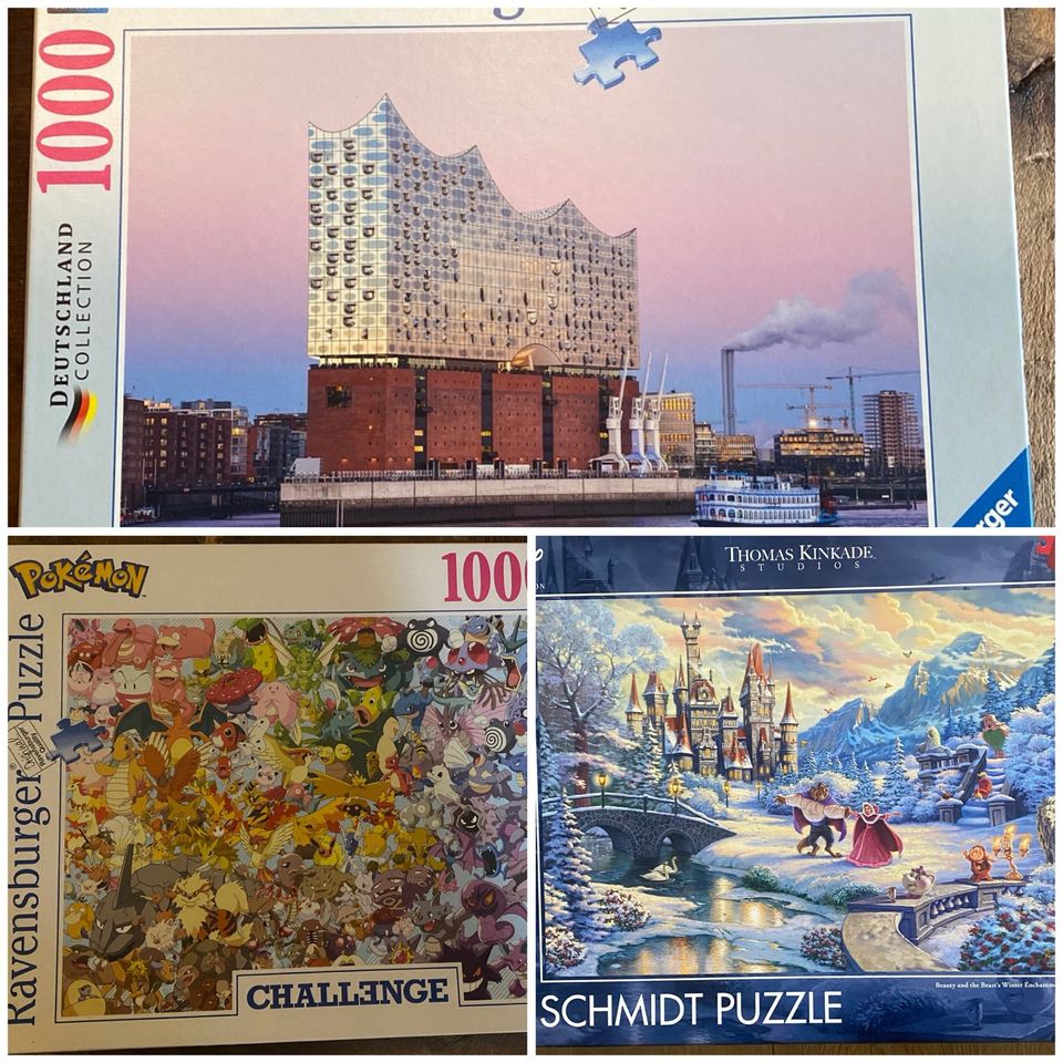 Drei Puzzle von Ravensburger/Schmidt je 1000 Teile in Hamburg