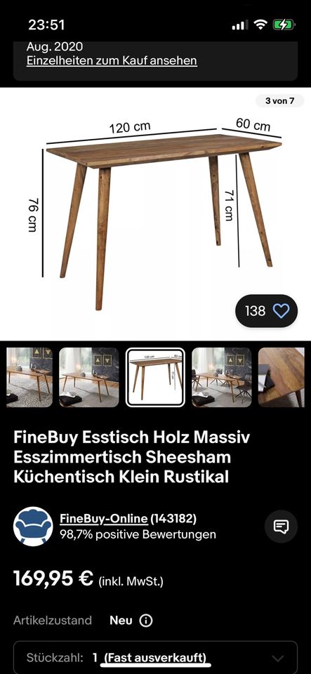 Finebuy Esstisch in Oberhausen