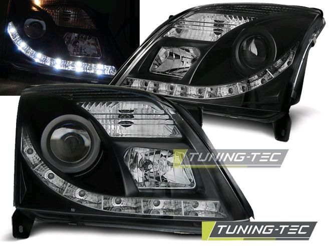 LED TFL Scheinwerfer schwarz für Opel Vectra C / Signum 02-05 in Calden