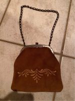 Kleine Handtasche Leder mit Stickerei vintage Bayern - Trostberg Vorschau