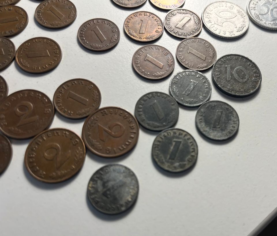 Münzen Deutschland 1/2/5/10/50 Pfennig RPF in Freilassing