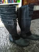 Think Stiefel Knie hoch Materialmix Np. 279€ neuwertig 37,5 Saarland - Neunkirchen Vorschau