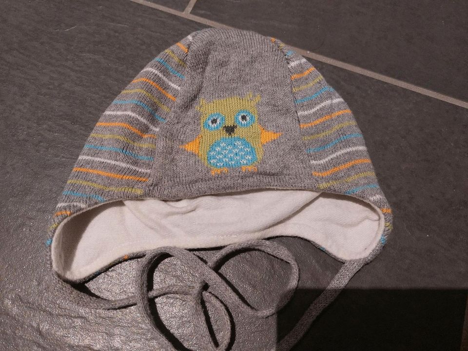 Döll Wintermütze Gr. 43 Eule Baby wenig getragen Baumwolle in Ansbach