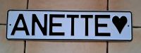 Namensschild "Anette" im Design vom Euronummernschild Nordrhein-Westfalen - Wilnsdorf Vorschau