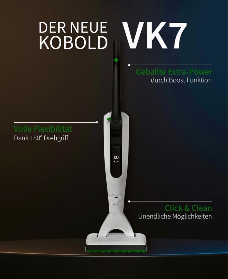 Vorwerk Kobold VK7 Akku Staubsauger & Wischer VR7 Roboter. 0% Finanzierung möglich für kurze Zeit! in Neuss