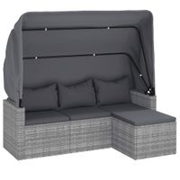 3-Sitzer-Gartensofa mit Dach und Fußhocker Poly Rattan Lounge Bayern - Bad Kissingen Vorschau