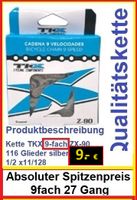 Kette TKX 9-fach ZX-90 116 Glieder silber 1/2 x11/128 Bayern - Obernzell Vorschau