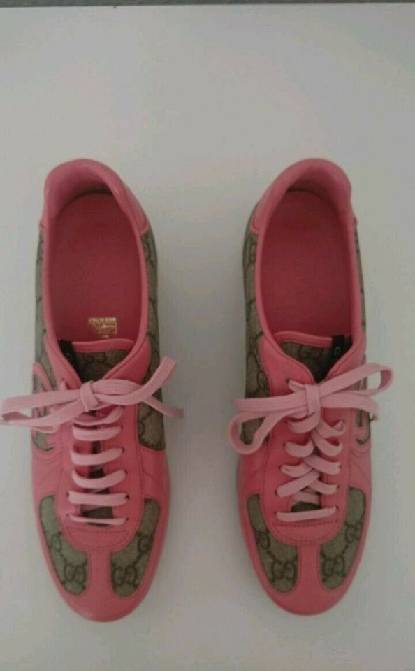 Original Gucci Sneakers Schuhe Gr. 38 rosa beige neu Schnürschuhe in Berlin