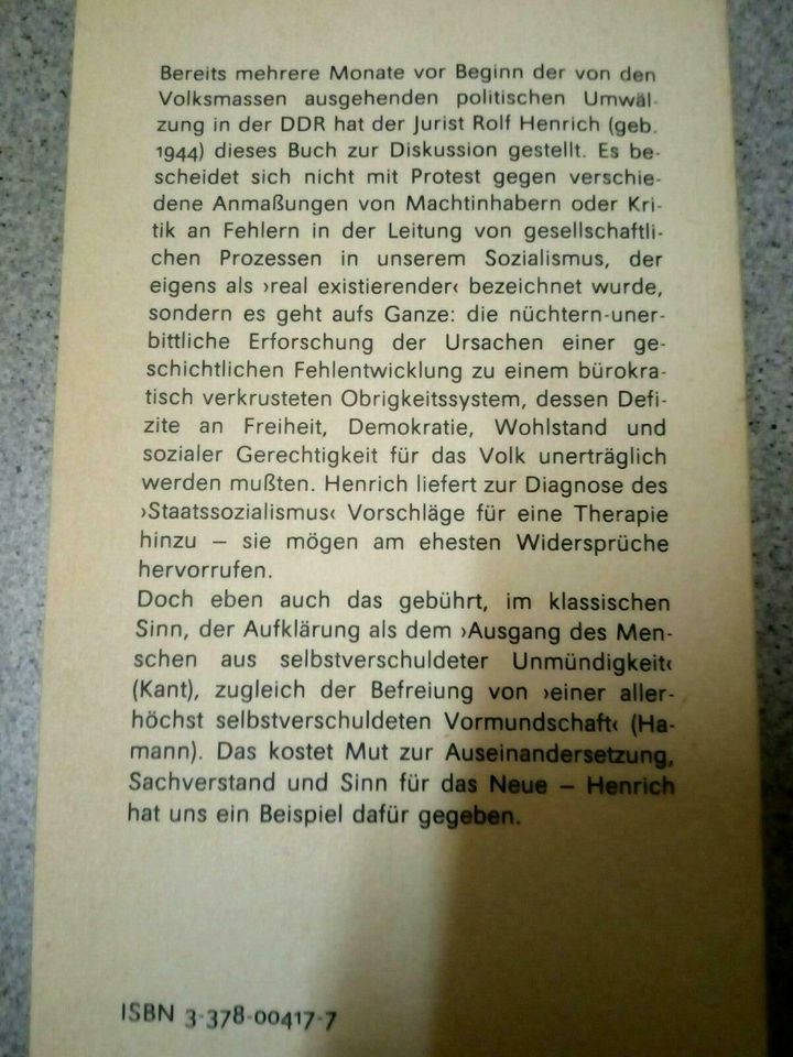 Buch: Rolf Henrich - Der vormundschaftliche Staat Kiepenheuer in Hückelhoven