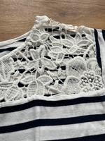 Maritimes Shirt Top Bluse blau weiß gestreift mit Spitze Bayern - Waakirchen Vorschau