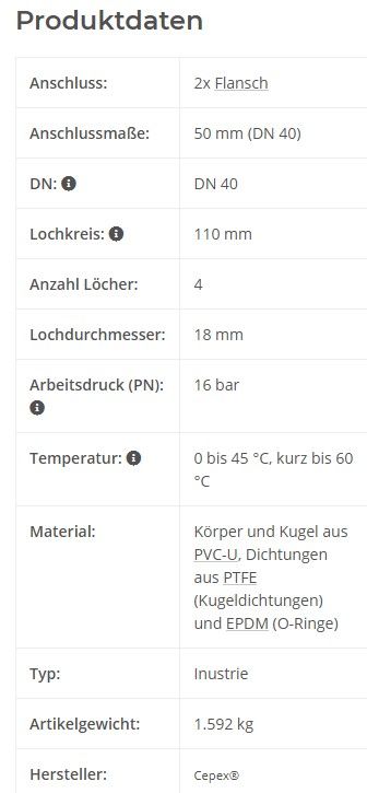 PVC-Kugelhahn 2x Außengewinde 1 1/2" (47,44 mm) in Zimmern ob Rottweil