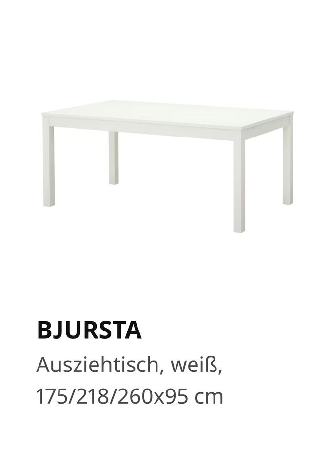Tisch Ikea weiß Bjursta ausziehbar 175/218/260 cm in Witten