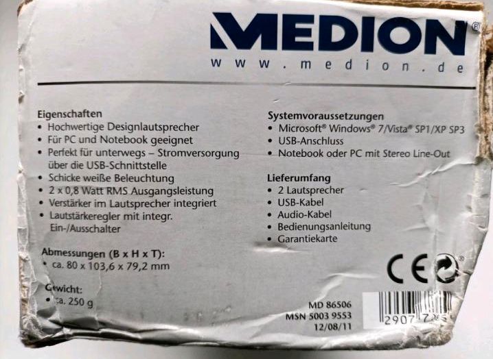 MEDION Stereo USB Lautsprecher mit Beleuchtung in Radebeul