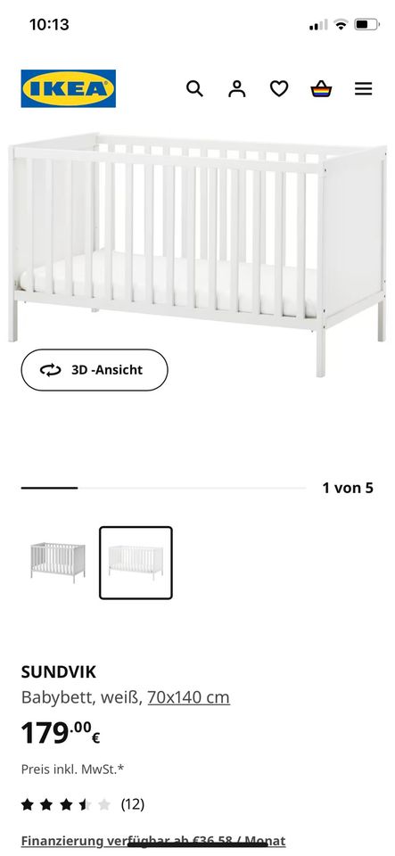 Babybett SUNDVIK VON Ikea in Dresden