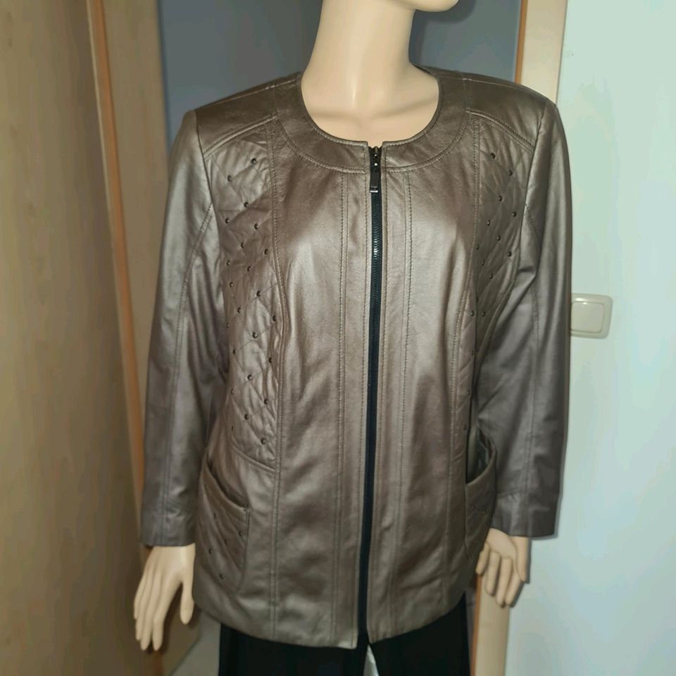 KSTN Jacke Blazer in Waschlederotik mit Details taupe Gr. 46 in Altenstadt an der Waldnaab