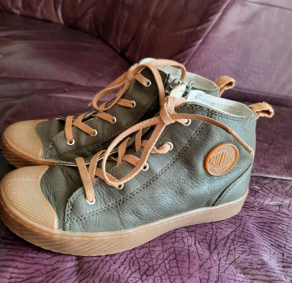 PALLADIUM .Echt Leder Schuhe/Sneaker für Jungs. Gr. 34.Khaki/Grün in Bremen