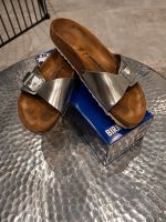 Birkenstock Madrid Silber echt Leder Größe 40 Bayern - Elsenfeld Vorschau