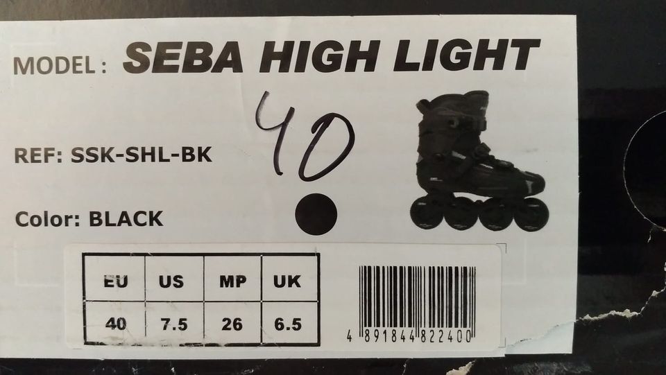 Inliner Skates Seba High Light 80 Black  Neu Gr. 40 in Stralsund