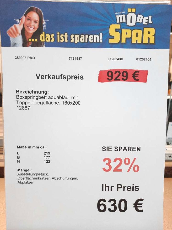 Betten,Doppelbett,Boxspringbett, statt 929€ in Leipzig