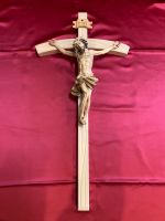 Kreuz Kruzifix Holz Jesus handgeschnitzt INRI zum Aufhängen 52cm Bayern - Knetzgau Vorschau