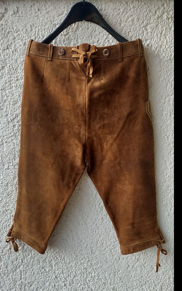 Damen Lederhose für Oktoberfest,Kniehose lässig geschnitten in Haar