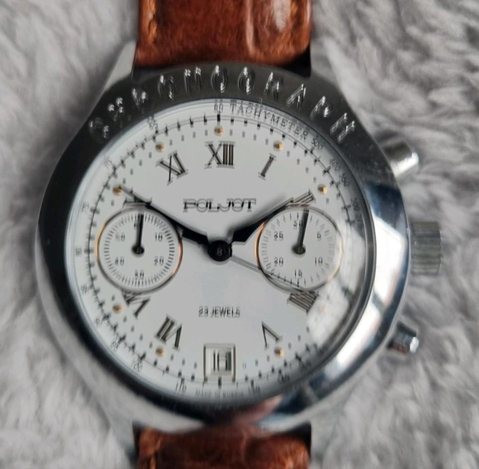 Poljot Chronograph 3133 russische Uhr mit Handaufzug und Datum in Bremen