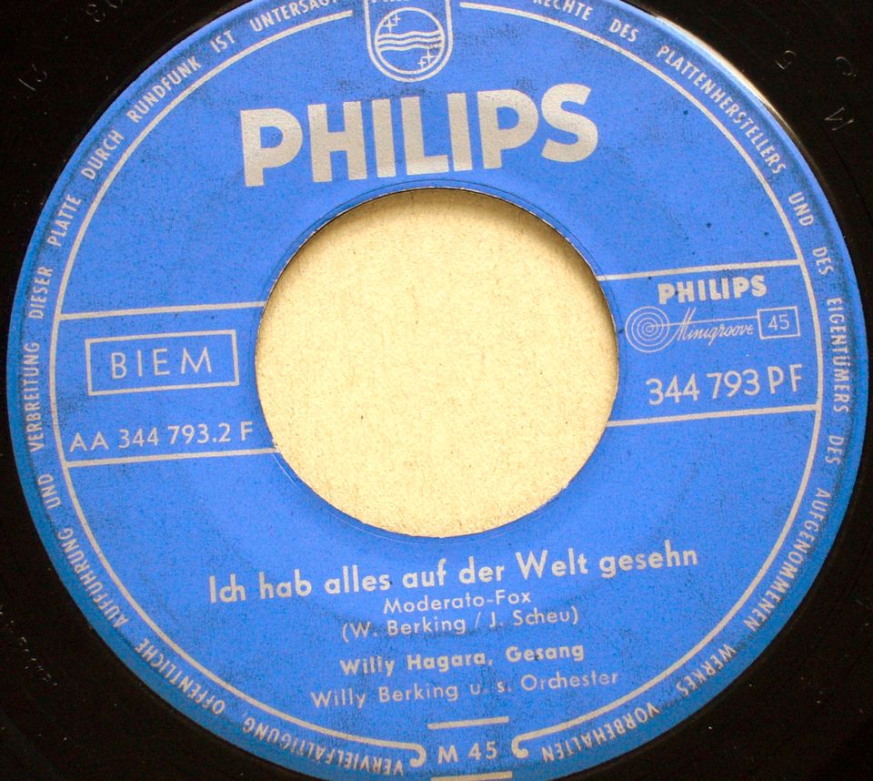 Schallplatten:  5 x Willy Berking mit M. Mucke/W. Hagara in Oberursel (Taunus)