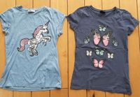 T-Shirt Mädchen Pailletten Einhorn, Schmetterlinge Nordrhein-Westfalen - Borken Vorschau