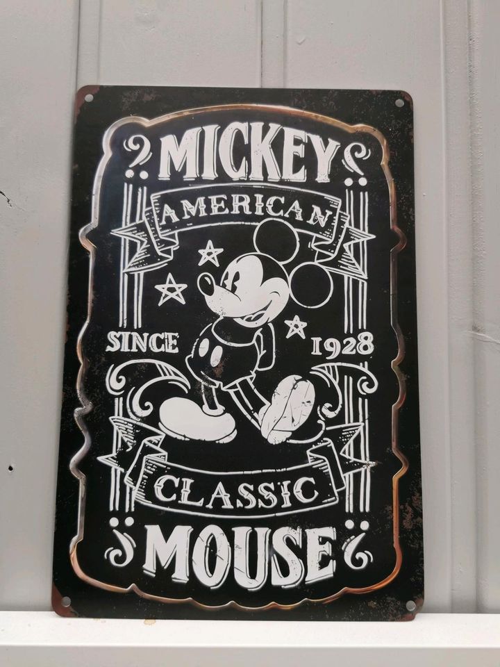 Retro vintage Blechbild Bild Mickey Mouse Deko Disney in Meerbusch