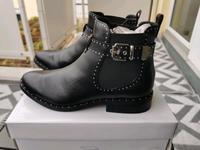 NEU 41 Catwalk Stiefeletten Stiefel Biker Boots Booties schwarz Düsseldorf - Bilk Vorschau