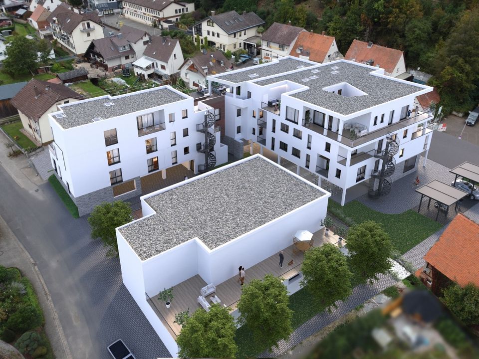 DIETZ: Altersgerechte 3-Zimmer-Wohnung mit 17m² Westbalkon + 2 Garagenplätze! Wärmepumpe! in Leidersbach