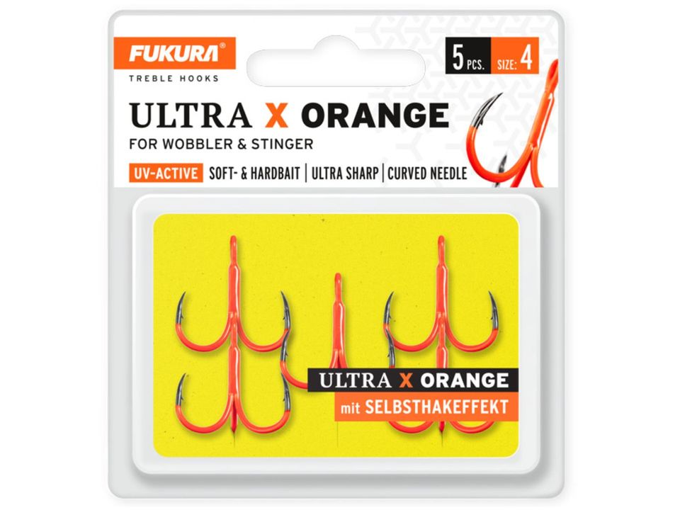 FUKURA Ultra X Orange Drillinge zum Raubfisch Angeln Hecht Zander in Bremen