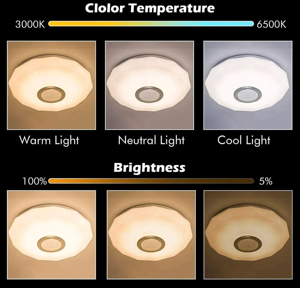 200W LED RGB Deckenleuchte Lampe Fernbedienung Bluetooth App in Bebra