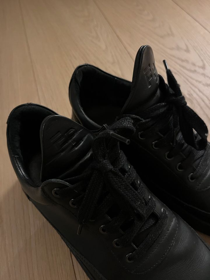 Filling Pieces Low Top Plain Matte Nappa All Black in Baden