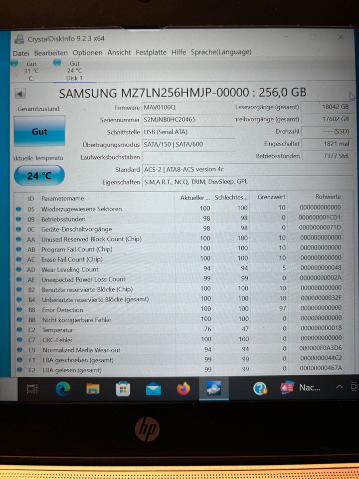 Samsung SSD 256 GB SATA Laptop Notebook inkl. Versand in Ofterdingen