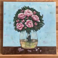 Selbst gemaltes Blumen in Vase acrylic Bild Rheinland-Pfalz - Ludwigshafen Vorschau