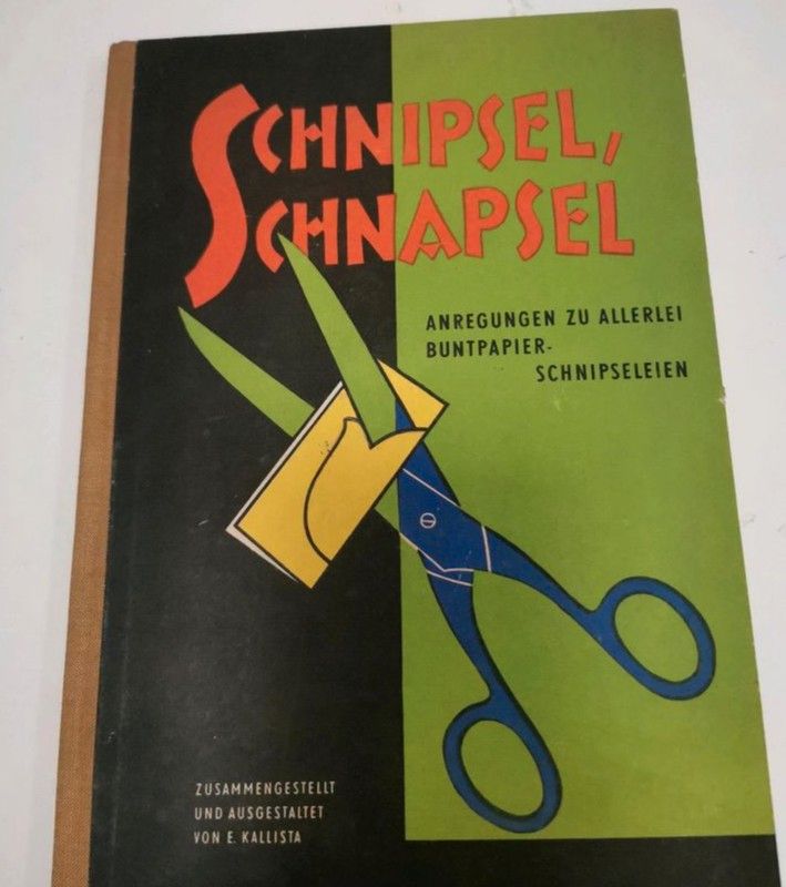 Schnipsel, Schnapsel, Kinderbasteln Buntpapier Faltschnitte 1963 in Dresden