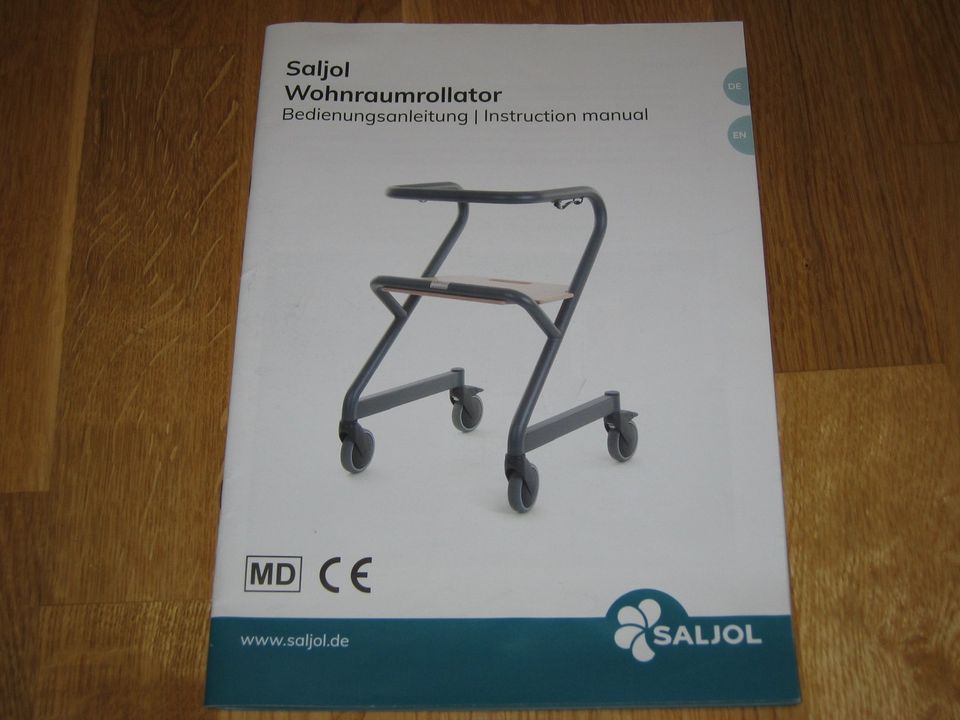 Saljol Wohnraum Rollator Page mit Fußbremse inkl Sitz Weiß Gr. M in Schorndorf