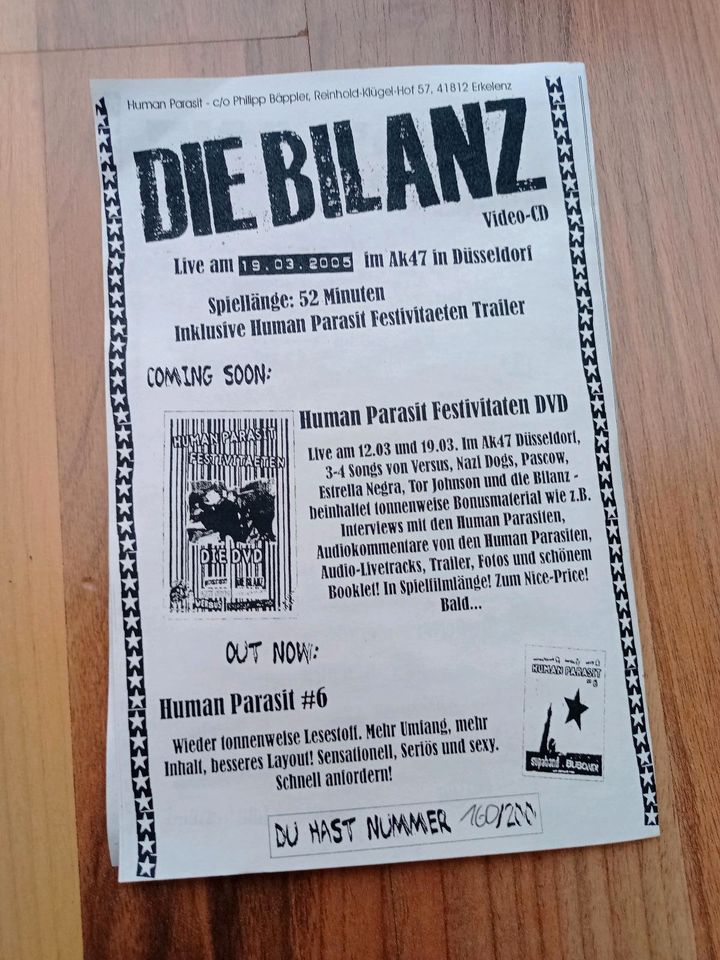 Deutschpunk Punkrock "Die Bilanz" rares Bundle LP & live Video-CD in Mönchengladbach