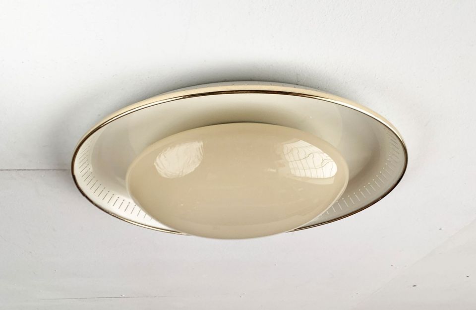 Mid Century Plafoniere Ceiling Wall Lamp zu 60er Stilnovo Italian in Hamburg