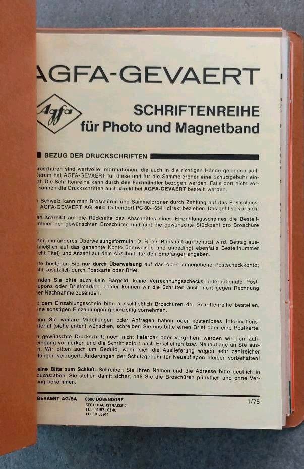 Agfa Gevaert Photo Labor Informationen Fotopapier Entwickler usw in Stuttgart