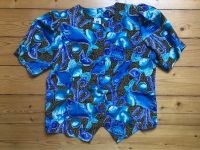 blaue Vintage Bluse kurze Ärmel Fische Sommerbluse Meeresmotive Berlin - Reinickendorf Vorschau
