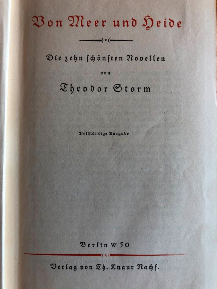 Buch - Von Meer und Heide - Theodor Storm in Büchen
